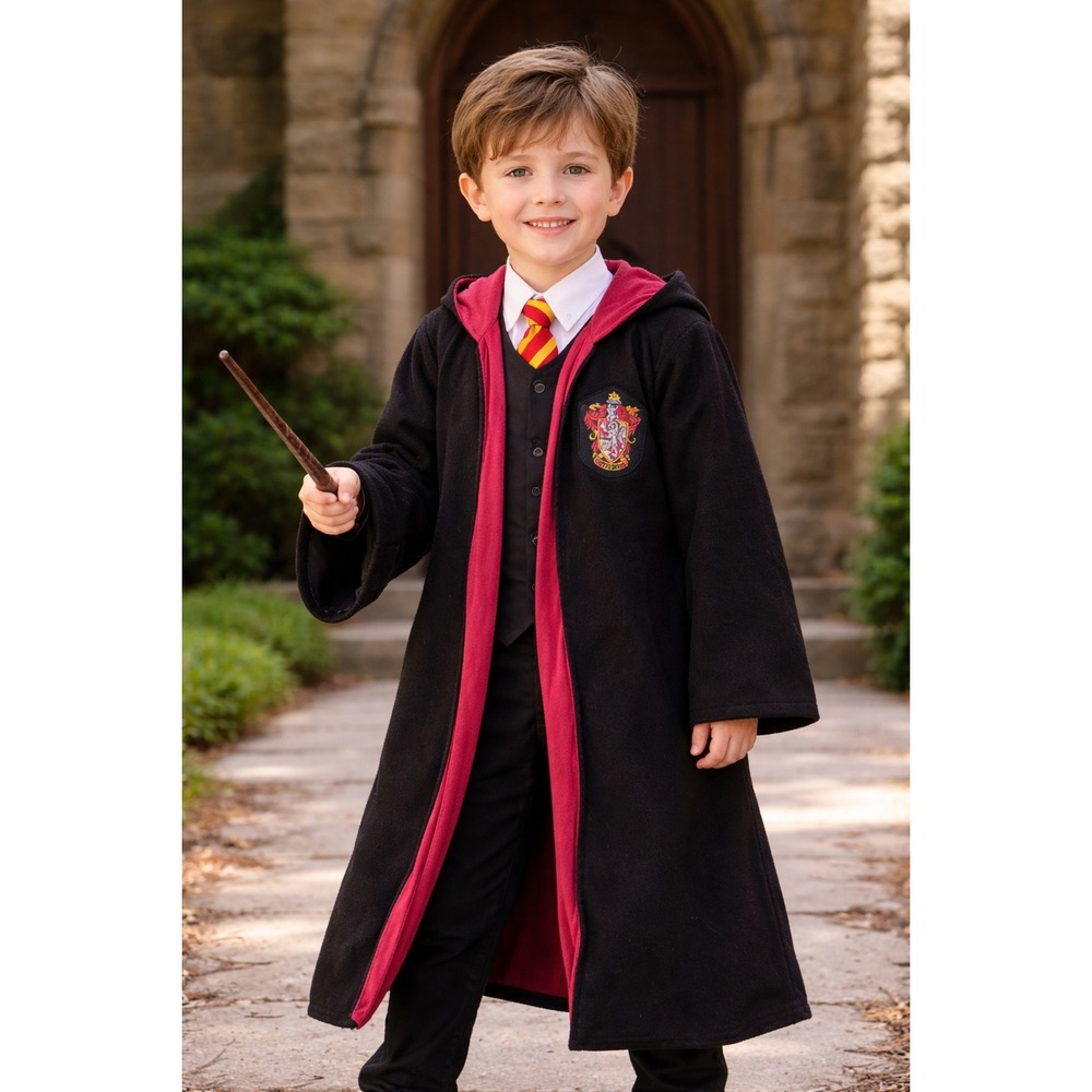 Harry Potter Rubies Deluxe‎ Gryffindor Robe Kids Medium Black Burgundy Fleece